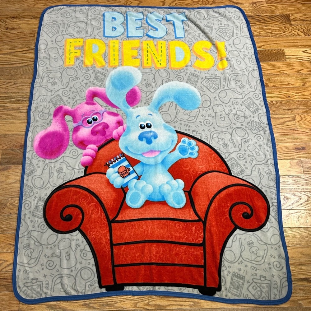 Blue's Clues‎ Best Friends Magenta Thinking Chair Fleece Blanket Nickelodeon